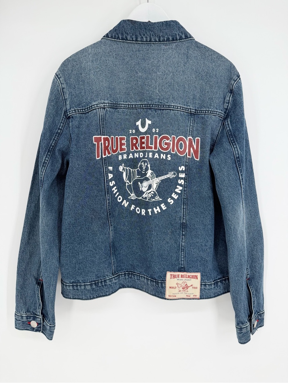 True Religion Logo Print Denim Jacket